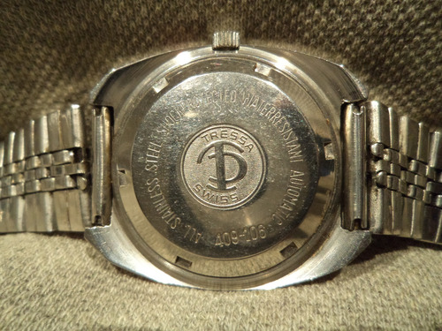Esplendido Reloj Tressa Automatico Antiguo 1970 Unico Joya!! Acero Cromado Plateado (Usado)
