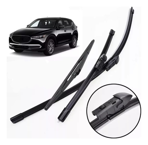 Kit 3 Plumillas Mazda Cx5 2017 Al 2023, 24+18+14 Pulgadas