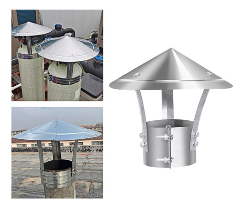 Cubierta De Ventilación Con Tapa De Lluvia Para Chimenea,