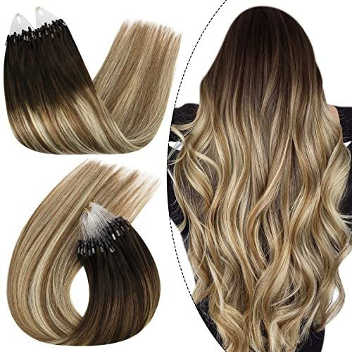 Ugeat Micro Anillo Pelo Extensiones Remy Hair 22inch P255m