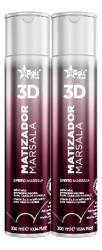  Kit Com 2 Matizador Magic Color Marsala 3d - 300ml 