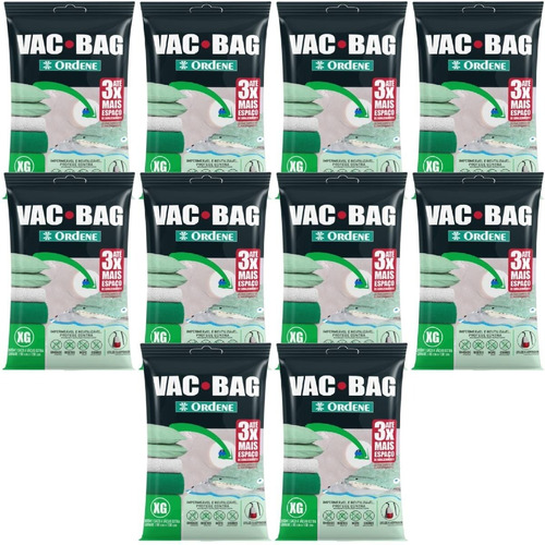 Imagem 1 de 7 de Kit 10 Sacos A Vacuo Embalagem Vac Bag Extra Grande 100 X 80