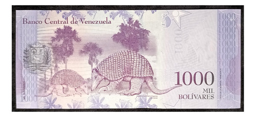 Venezuela 1000 Bolívares 2017 Sc Pick 95 Armadillo Gigante