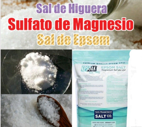 Sal De Epsom Americano Sales Puro Importado Clase A 1/2kg