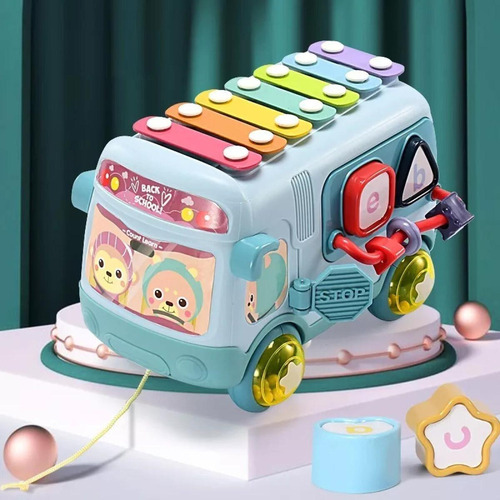 L Brinquedos Educativos De Xilofone Bus Puzzle Para Crianças