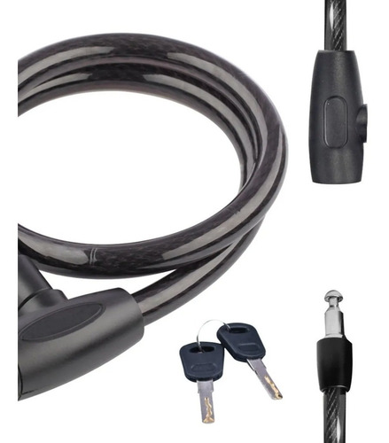 Imagen 3 de 7 de Linga Cadena Acero Trenzado Bicicleta Moto C/llave 15x1200