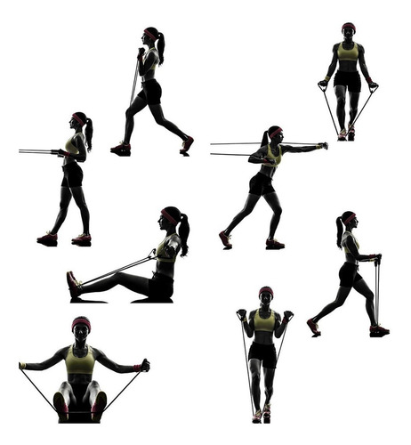 Set 5 Bandas Elásticas Fitness Funcional Yoga Gym Pilates Cf