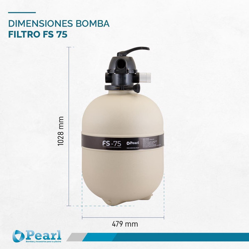 Filtro Arena Pileta Pearl 80.000 Litros Válvula 6 Vías