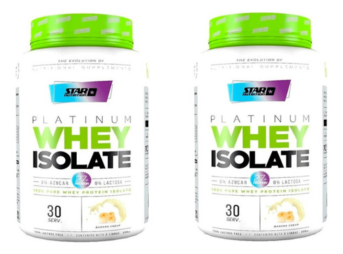 Combo X2 Star Nutrition Suplemento Polvo Whey Isolate 907gr 