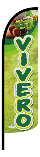 Bandera Publicitaria Florería Tulipanes (4x1 Mts)completa Floreria Tulipanes Blanca