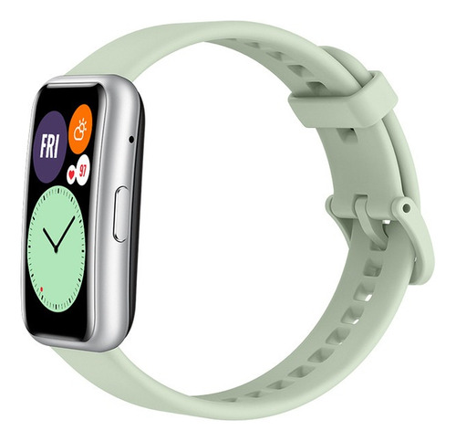 Reloj Inteligente Huawei Watch Fit Caja Gris Malla Verde Lima Bisel Negro