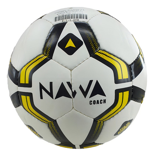 Pelota Nawa Futbol Unisex Coach Blanco-negro-ama Cli Color Blanco-negro-amarillo