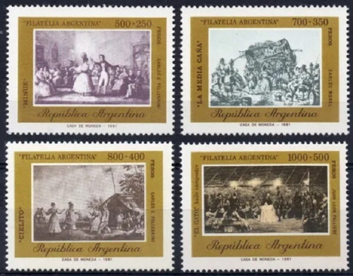 1981 Danzas Tradicionales Pinturas - Argentina (sellos) Mint