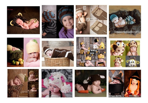 10 Patrones Gorros Bb Niños A Eleccion-crochet X10 +1regalo