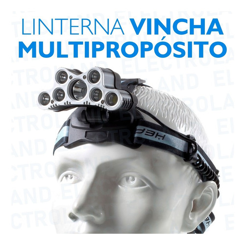 Imagen 8 de 10 de Vincha Linterna Minera Multipropósito 9 Leds Recargable Usb