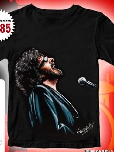 Remera De Fito Paez Pintada A Pincel