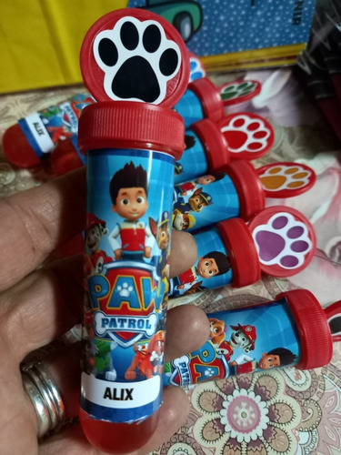 Bolsita Personalizada Paw Patrol +burbujero Librito Lápices