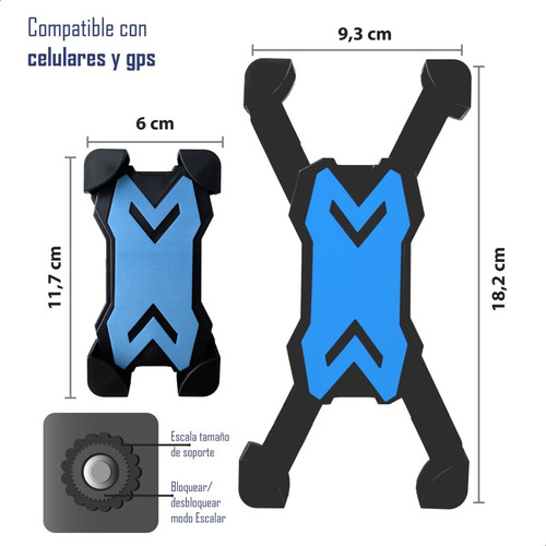 Imagen 4 de 9 de Soporte Celular Telefono Bicicleta Moto Gps Universal Ajuste