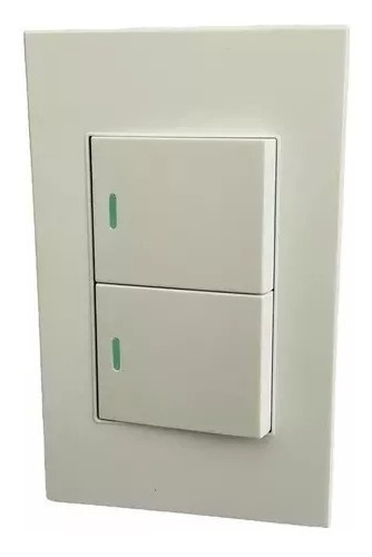 Interruptor Doble Sobrepuesto Blanco Boton Ancho