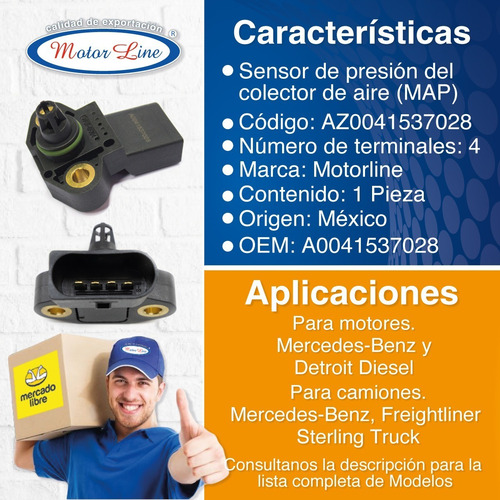 Sensor De Emisión De Gases Az0041537028 (map) Mercedes Benz