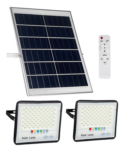 Paquete De 2 Luces Led Solares De 100 W Para Exteriores Con 