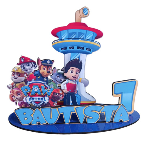 Centro De Mesa Paw Patrol Cumpleaños Infantil