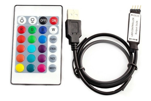 Controladora Usb 5volts Rgb Mini Para Tira De Led C/ Control