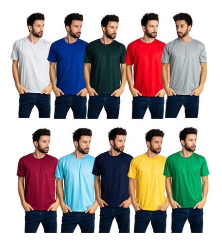 Kit 7 Camisetas Pv Mescla Malha Fria Atacado