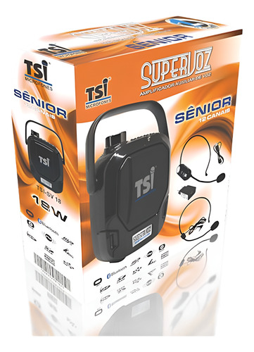 Kit Auxiliar De Voz Tsi Sv18 Senior Headset Com E Sem Fio