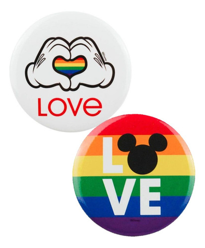 2 Broches Boton Mickey Disney Pride Collection - Pin Lgbt