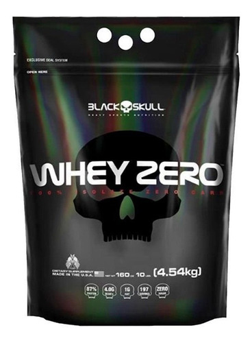 Whey Zero 4,5kg - Black Skull - Whey Protein 100% Isolado Sabor Chocolate