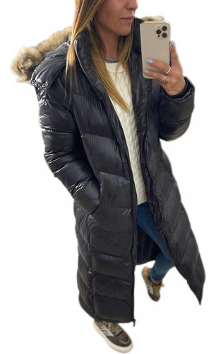 Campera Larga Puffer Inflable Con Capucha The Big Shop