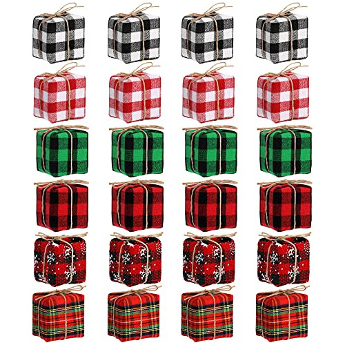 Mini Cajitas De Regalo Multicolor Para Arbol Navidad 24pzs
