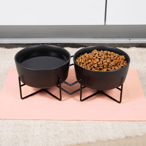 Comedero Doble Waggo Simple Solid Y Soporte Para Comedero