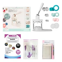 Comprar Maquina De Chapitas Button Press + Insumos Oferta B8