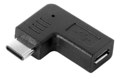 Adaptador Usb C A Micro-usb Tipo C En Angulo De 90 Grados ® Color Negro