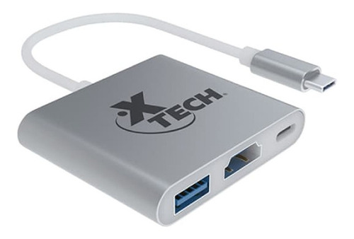 Adaptador Hub Xtech Usb-c A Usb 3.0 + Hdmi 4k + Usb-c 3 En 1