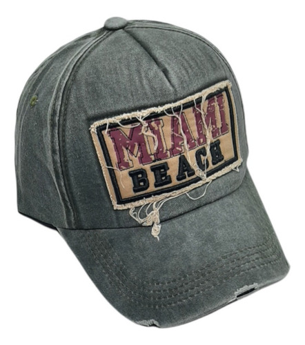 Imagen 2 de 3 de Gorra Trucker Miami Beach Regulable Jean Vintage Importada