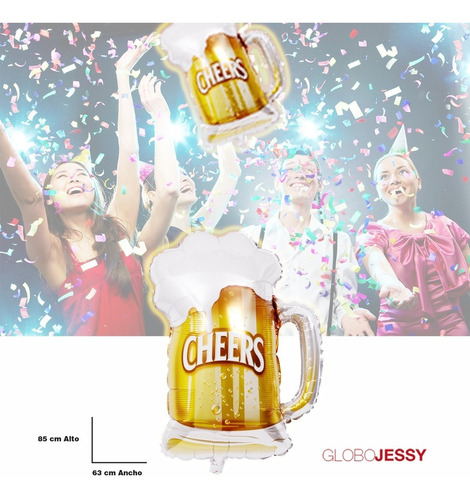 Globo Metalico Jarra De Chop Cerveza Para Cumpleaños