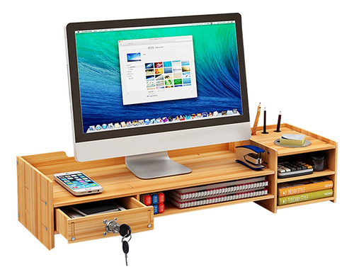 Monitor Stand Riser Madera Computadora Soporte Led