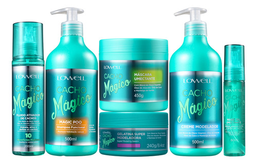 Lowell Kit Cacho Mágico Shampoo, Máscara, Creme - Low Poo