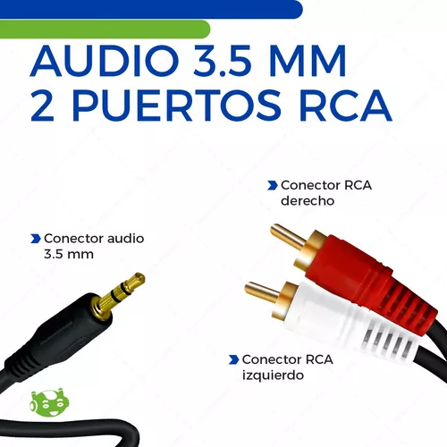 CABLE CON CONECTOR 3.5MM 4 POLOS ESTEREO A 3 CONECTORES RCA MACHO 1.5M -  Electronica Plett