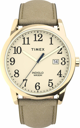 Timex Easy Reader Date - Reloj De Piel Para Mujer, 1.496in,