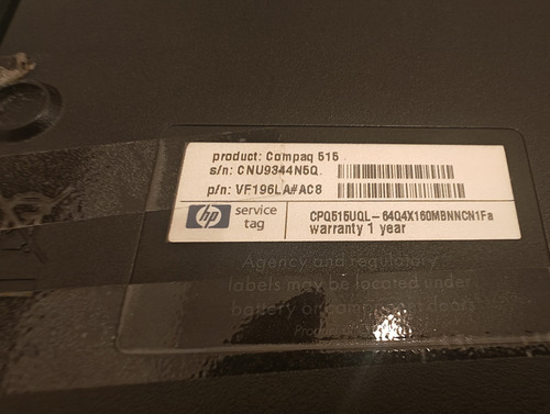Notebook Compaq 515 Negro (Usado)