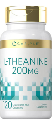 L Theanine Teanina 200mg Con 120 Cápsulas Carlyle Hecho Usa Sabor Sin Sabor