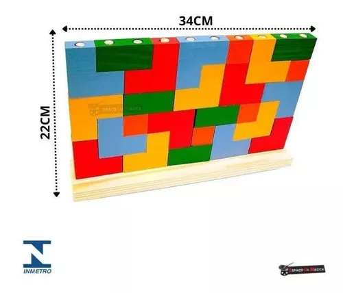 Blocos de encaixe vertical ( 25 pecas de madeira) - JottPlay - Compre  brinquedos educativos online