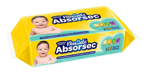 Toalla Humeda Kleenbebe Absorsec 90 Pzs