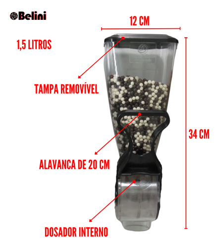 Kit 8 Suporte Suspenso + Dispenser Dosador Chocolate Cereais