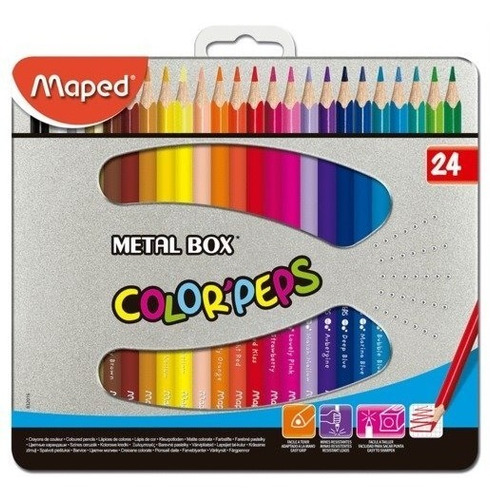 Colores Maped Colorpep´s 24 Metal Box Precio Mayoreo $183.31