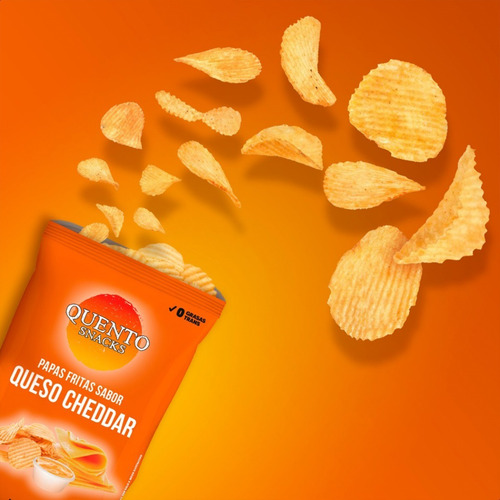 Imagen 4 de 9 de Papas Fritas Cheddar Quento Snacks 90g - 01mercado